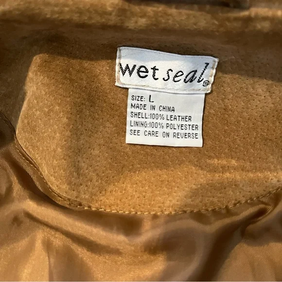 Vintage Wet Seal Leather Suede Penny Lane Style Duster Jacket Tie Closure - Picture 13 of 15